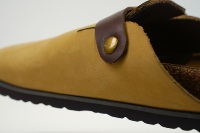 Mules et sabots pour hommes en cuir nubuck véritable avec semelle en liège, à bride réglable, style rétro décontracté