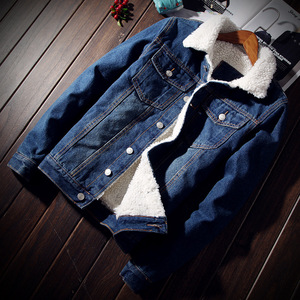 Winter Fashion Mens Jean <strong>Jacket</strong> Outwear Male Man Cowboy <strong>Jackets</strong> Men and Coat Trendy Warm <strong>Fleece</strong> <strong>Thick</strong> Denim <strong>Jacket</strong> Wool - Product Image 2