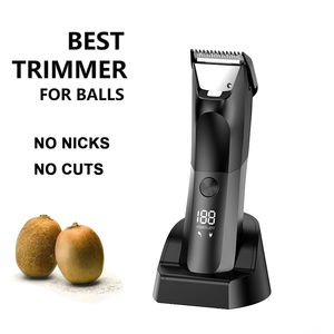 Groin & Body Hair Trimmer with <b>Mirror</b> Dual-Head Beard Trimmer & Foil Blades Wet & Dry Groomer Electric Ball Pubic Trimmer <b>Shaver</b> - Product Image 1