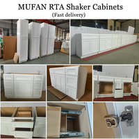 Prix d'usine Armoire Shaker blanche avec îlot Ensemble de meubles sur mesure Armoires de cuisine RTA en bois massif prêtes à assembler