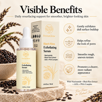 Sérum Visage Éclaircissant et Exfoliant au Riz Noir Fermenté, Niacinamide, AHA, PHA – Huile Nettoyante Pores, Équilibrante et Lissante pour la Texture