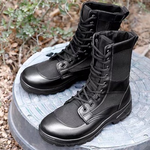 Bottes <span class=keywords><strong>de</strong></span> Randonnée Tactiques <span class=keywords><strong>de</strong></span> Sécurité Mi-Hautes en Cuir Noir, à Pointe d'Acier, pour Hommes et Femmes, Imperméables, en Caoutchouc Microfibre et PU - Product Image 4