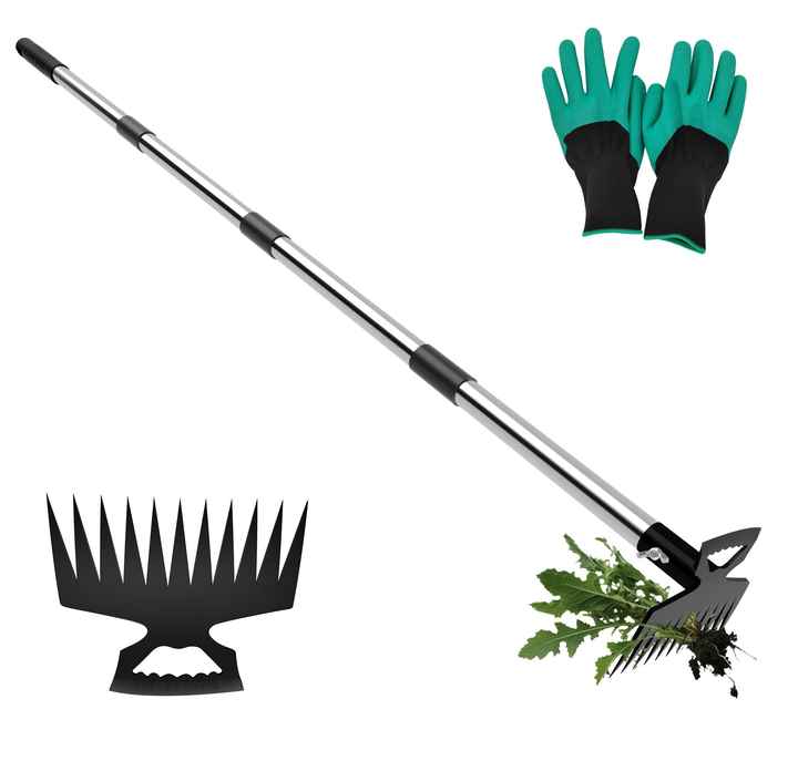 Manual Weed Rake Weeder Remover Tool Gardening with Gloves Dandelion ...