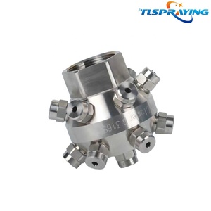 Boquilla giratoria de acero inoxidable de 360 grados, rociador de agua de cono completo de cabezal múltiple para construcción, boquilla de limpieza de tanques de restaurante - Product Image 5