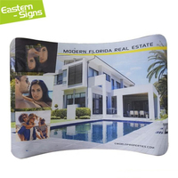 Support mural portable et pliable pour toile de fond photographique en tissu tendu avec cadre en aluminium et logo personnalisé, à montage rapide, avec housse de protection