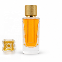 Botol Parfum Kosong Bentuk Bunga Mewah Grosir, Kotak Persegi, Logo Custom, 80ml, Botol Kaca Semprot Parfum dengan Tutup
