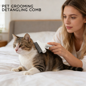 Brosse de toilettage pour animaux de compagnie améliorée, auto-nettoyante à une touche, pour chats et chiens à poils longs - Product Image 4