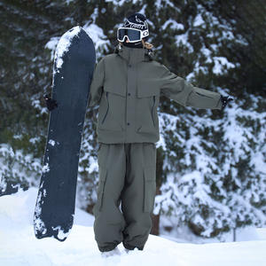 بدلة تزلج شتوية للجنسين مقاومة للرياح والماء ودافئة مصنوعة من الرايون تتكون من سترة وبنطلون للتزلج على الجليد وركوب الألواح الثلجية - Product Image 2