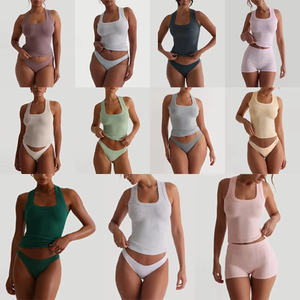 Débardeur côtelé sans manches à col carré extensible personnalisé, respirant et confortable pour <span class=keywords><strong>femme</strong></span>, idéal pour l'été - Product Image 6