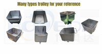 Carro de Transporte de Alimentos de Acero Inoxidable SUS304 de Grado Alimenticio para Pescado, Frutas, Verduras, Carne, Tambor, para Mataderos