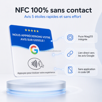 Carte de commentaires Google en français, plaque intelligente NFC en acrylique de 2 mm avec support adhésif, plaque de table sans contact pour la France
