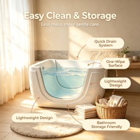Baignoire spa pour bébé autoportante avec chauffage à température constante en acrylique et massage par bulles