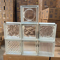Briques de verre creuses pour cloison de toilette, décoration de briques de cristal carrées transparentes