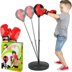 Hadiah Terbaik Tinggi Disesuaikan Cerdas Anak-anak Anak-anak Tinju Kecepatan Bola Mainan Set Pompa Tangan Punching Bag dengan Sarung Tangan