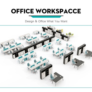 Ergonomic <b>Chair</b> Office Furniture 2 ,4 Peoples Workstation Wooden <b>Table</b> Modern Office Desks with Office Partitions Screen Cabinet - Product Image 4