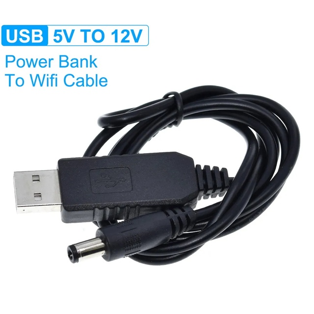 USB Power Boost Line DC 5V To DV 9V / 12V Step Up Module 1M USB Converter Adapter Cable 5.5x2.1mm Plug WIFI
