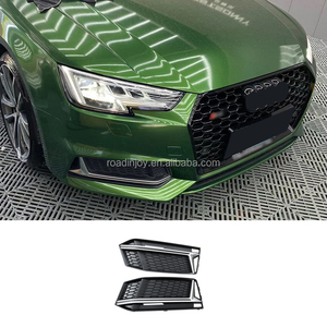 Cadre de lampe antibrouillard de voiture noir + chromé, Grille de feu antibrouillard pour <span class=keywords><strong>Audi</strong></span> A4 B9 2017 <span class=keywords><strong>2018</strong></span> - Product Image 1
