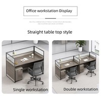Poste de travail pour ordinateur portable 6 personnes, poste de travail, table, bureau avec chaises
