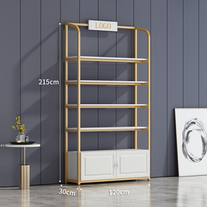 Kệ Trưng Bày Trang Điểm Cho Tiệm Giày Bằng Kim Loại Có Túi Nhiều Lớp Hiện Đại Theo Yêu Cầu Kệ Trưng Bày Mỹ Phẩm Bằng Thép Không Gỉ - Product Image 4