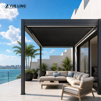 Pergola en aluminium à toit à persiennes personnalisée pour les constructeurs et les entrepreneurs, pare-soleil imperméable, commande électrique à distance