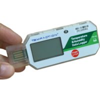 Registrador de Datos de Temperatura y Humedad Industrial con Pantalla LCD, Interfaz USB y Reporte en PDF para Monitoreo de Transporte