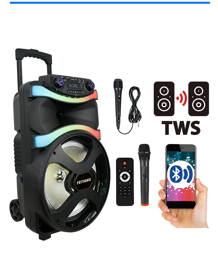 Nieuwe Dj Trillingen Sub Woofer 12 Inch Trolley Karaoke Speaker Enceinte Bocinas Parlantes J_BL Bt Tws Partybox Ktv Luidsprekers