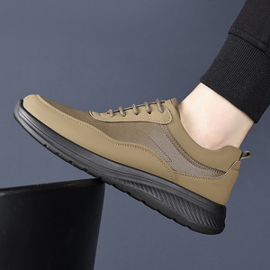 Zapatos Casuales de Hombre con Cordones de Cuero, Punta Redonda, Entresuela Antideslizante de EVA, Forro de PU, Suela de Goma, Zapatos Cómodos para Caminar en Otoño - Product Image 3