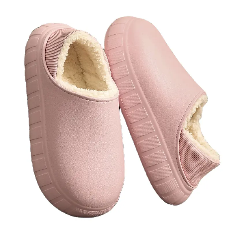 Casual Fashion Footwear Lady Flat EVA Keep Warm Shoes Simple Design Plush Slippers For Men and Women