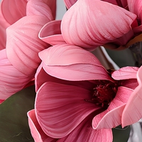 Bouquet de Magnolias Artificiels Réalistes en Soie, Composition Florale Multi-Têtes pour Décoration Maison, Mariage, Table à Manger