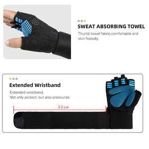 Guantes de Gimnasio de Microfibra Antideslizantes de Medio Dedo con Logotipo Personalizado <span class=keywords><strong>FLYFIT</strong></span>, Unisex, Tallas S-XL, para Levantamiento de Pesas y Fitness - Product Image 5
