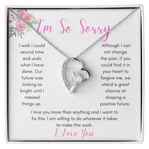 UIONEN Collier pendentif cœur en cuivre avec carte personnalisée – Cadeau d'excuse et de réconciliation pour votre partenaire - Product Image 1