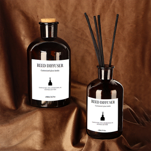 Tonda originale rotonda Color ambra 500ml extra Large flaconi di vetro diffusori di canneto oversize in magazzino - Product Image 1