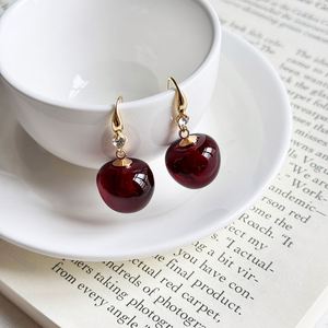 New Design <b>Red</b> Cherry Pendant <b>Earrings</b> Fashion Women Cute Jewelry Accessories <b>Earring</b> - Product Image 4