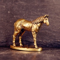 1 pièce Figurine de cheval en laiton et cuivre, ornement décoratif pour la maison, le bureau, ou comme figurine de théière