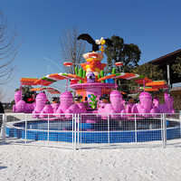 Manège de sauvetage des écureuils volants à jet d'eau rotatif sur le thème des dessins animés pour parc d'attractions