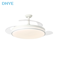 Ventilateur de plafond moderne silencieux de style nordique pour salon et salle à manger, avec télécommande, ventilateur LED invisible intelligent, luminaire suspendu