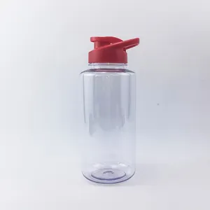बड़ी क्षमता वाली पानी की बोतल प्लास्टिक BPA मुक्त प्लास्टिक की बोतलें स्ट्रॉ के साथ स्पोर्ट्स पानी की बोतल