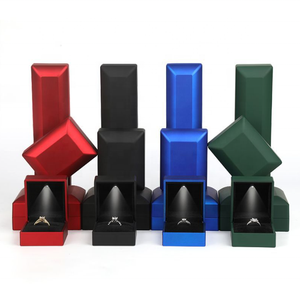 FORTE Luxury <b>LED</b> Jewelry Storage Package Black Lacquer Hot Stamping Custom <b>Light</b> Ring <b>Boxes</b> for Premium Jewellery Presentation - Product Image 2