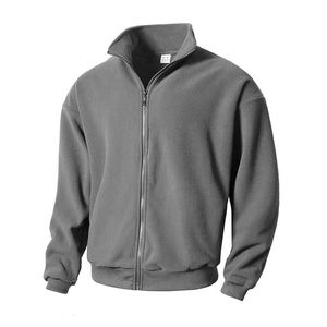 Veste polaire unisexe décontractée à manches longues, coupe-vent, avec fermeture éclair frontale, logo, col montant, en tissu tricoté 300g pour l'automne - Product Image 3