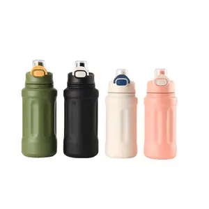 High quality 600ml/800ml/1000ml tonton pot portable 316 stainless steel handle outdoor sports fitness thermos water bottle
