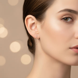 Pendientes de Alta Calidad Hechos a Mano al por Mayor, Joyería Minimalista de Oro Rosa Sólido de 18K, Brillantes y Exquisitos, con Diamantes Naturales Reales - Product Image 5