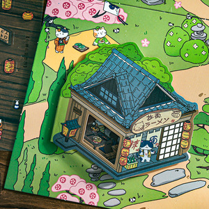 4 miếng dán phong cảnh thu nhỏ từ tính cho mỗi gói mèo Ngày Giải trí dài tự làm <span class=keywords><strong>3D</strong></span> Nhà cắt dán cuốn sách yên tĩnh - Product Image 2