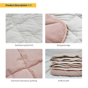 Milieuvriendelijke Bamboe Oogje Gebreide Deken OEKO-TEX 100 Gecertificeerde Oxford Stof Opvouwbare Gewatteerde <span class=keywords><strong>Mat</strong></span> Voor Thuis Baby Picknick Strand - Product Image 2