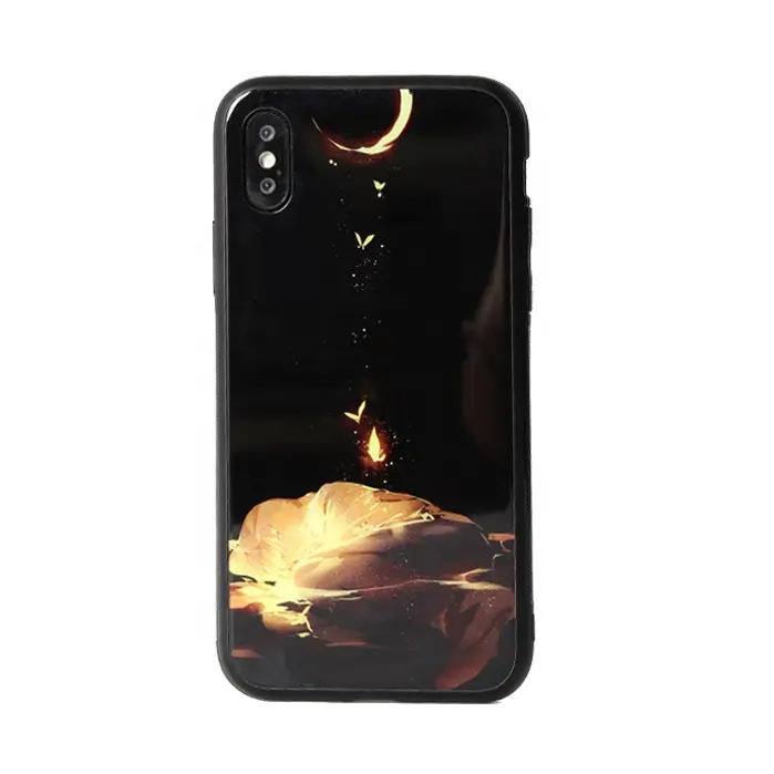 Shine Illuminated Electroplated Glass Phone Case Back Cover for Xiaomi Black Shark 2 Pro Mi A3 CC9 CC9e 9T Redmi 8 K20 7A Note