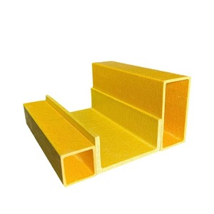 Profil composite en FRP pultrudé, haute résistance à la corrosion chimique, tailles personnalisables, découpe disponible, jaune, acier en I carré - Product Image 6