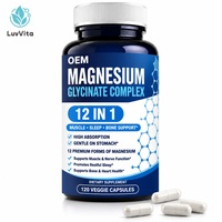 LUVVITA OEM Marque Privée Capsules de Bisglycinate de Magnésium et Citrate Végétaliennes 5000mg Suppléments Végétaliens Capsules de Magnésium Complexe en Gros