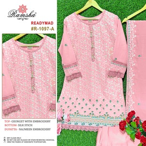 Nuevo diseño de moda Georgette bordado pesado Readymade Pakistan Suit para bodas y fiestas de la India - Product Image 2