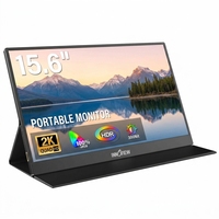 Monitor Externo Ultra Delgado de 15.6 Pulgadas, 2560X1440, 60Hz, Tiempo de Respuesta de 3ms, Brillo de 250 Nits, para Oficina y Negocios