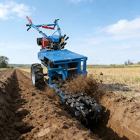 Machine à creuser des fossés autoportante, trancheuse agricole portable pour la pose de câbles et de tuyaux sur les terres agricoles