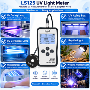 Medidor de Luz UV Multi-Sonda LS125 con 12 Sondas Digitales para Pruebas de Intensidad de Energía de Luz UVA, UVB, UVC y Luz Azul - Product Image 4